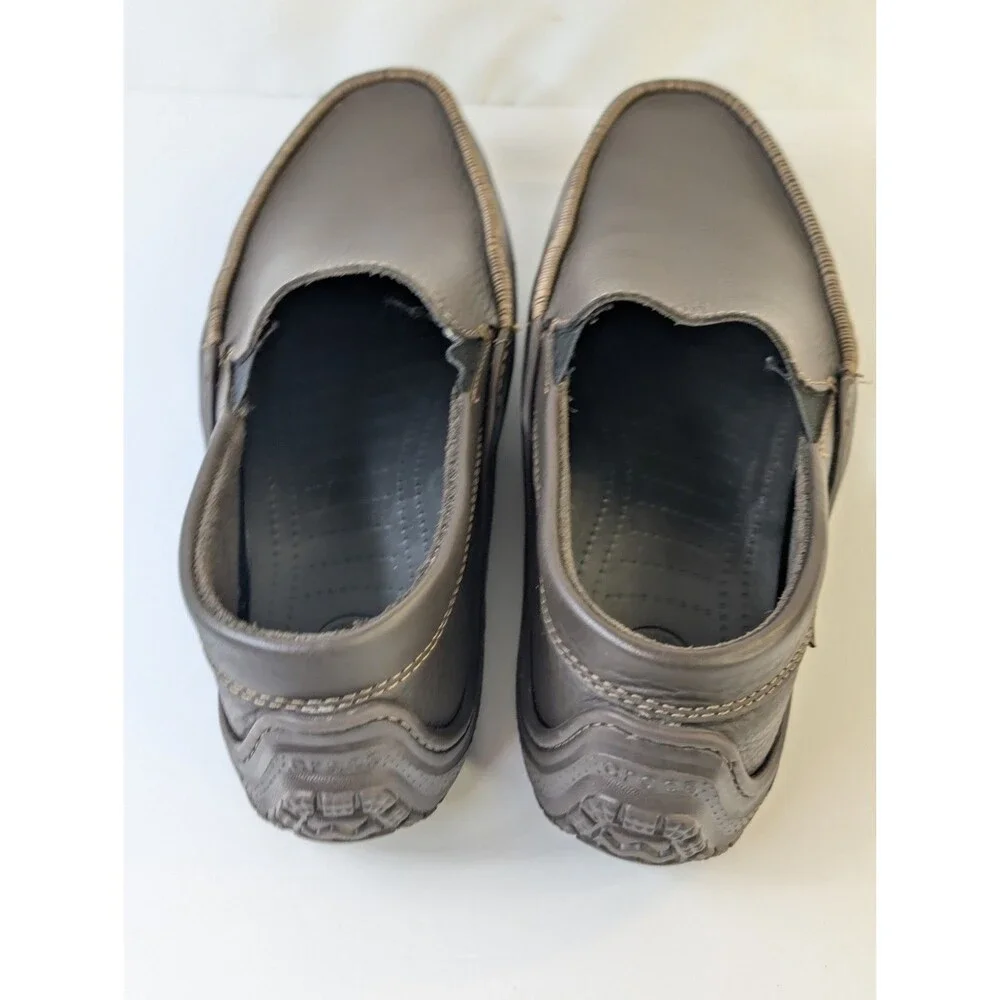 Crocs Tideline Sport Leather Loafers Men’s Size 11 Espresso Dark Brown #12197